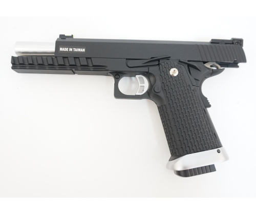 Модель пистолета (KJW) COLT M1911 Hi-Capa 6" GBB GAS, черный, (KP-06) фото 4
