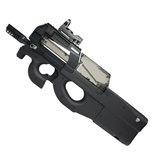 Модель пистолета-пулемета для гидробола SBL P 90, глушитель, прицел, черный, 6+