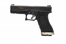 Модель пистолета (WE) GLOCK-17 G-Force металл слайд, черная рамка, черный слайд, хромированый ствол 