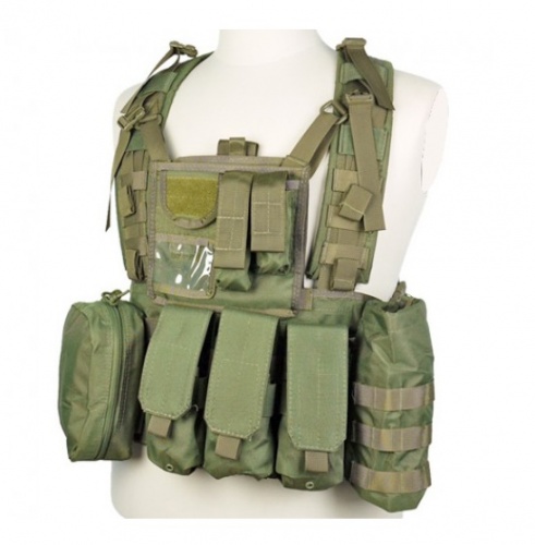 ЖИЛЕТ ТАКТИЧЕСКИЙ Military Molle Combat Assault Vest 900D, 6 подсумков AS-VT0012OD
