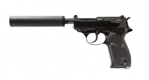 Модель пистолета (WE) P38 GBB укороченный с глушителем